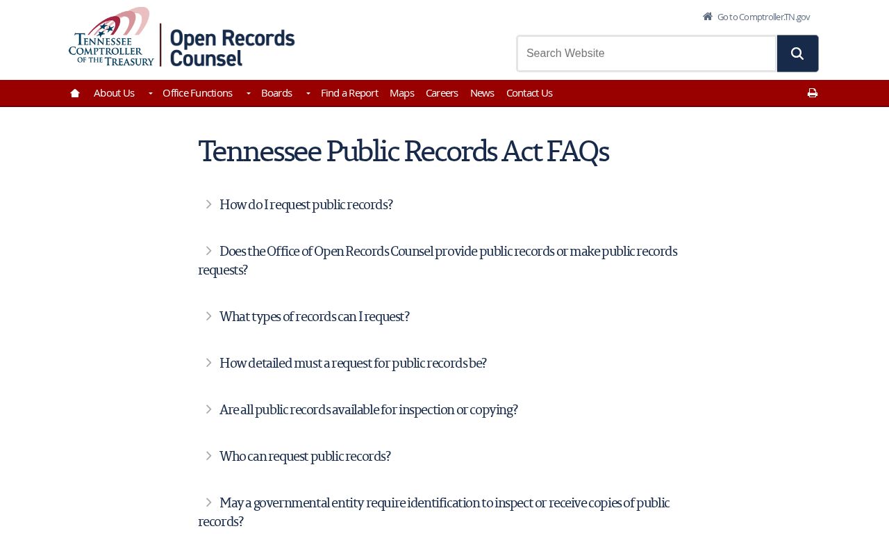 Tennessee public records guidance for Jackson County release records